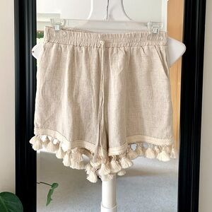 VICI Ecru Tassel Shorts